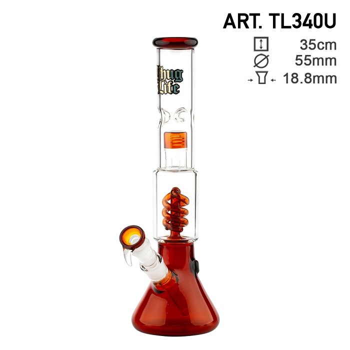 Sklenené bongo ThugLife OG V2 - Umber 35 cm