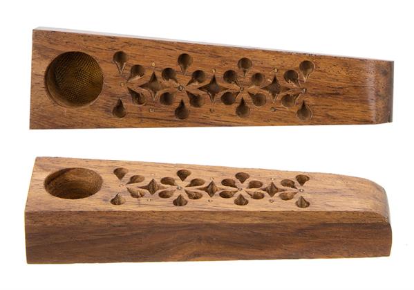 Drevená fajka Rectangular Carved - 10, 5 cm