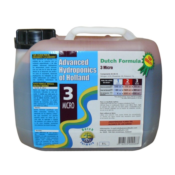 Advanced Hydroponics – Micro, Živiny 5 L