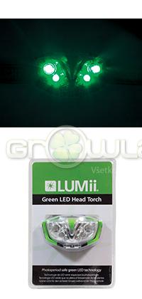 Čelovka so Zeleným svetlom LED - nočné osvetlenie