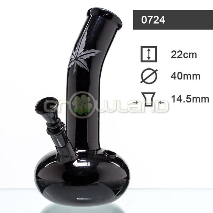 Bongo konopný list Black Art zahnuté- výška 22 cm