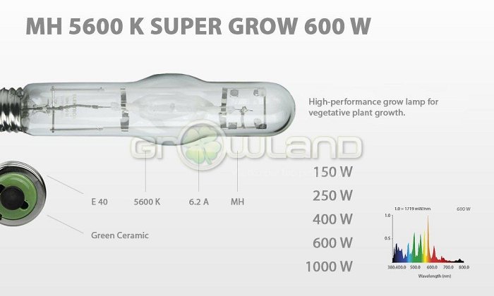Výbojka Elektrox 250W MH rastové spektrum